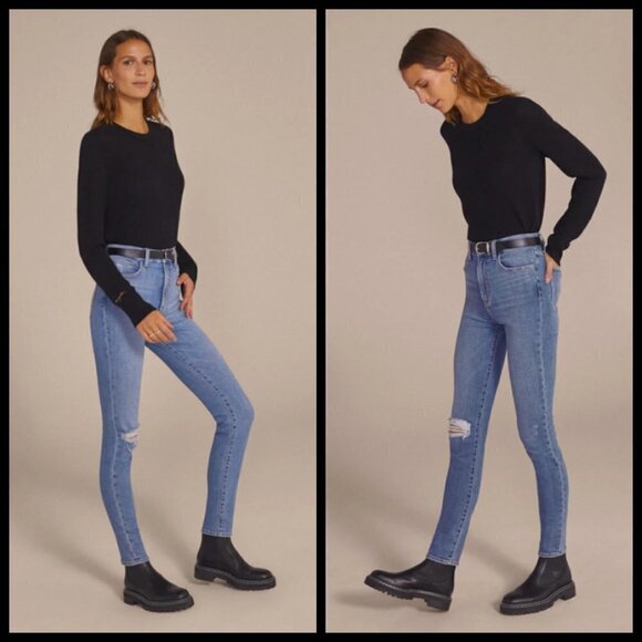 💕FAVORITE DAUGHTER💕 The Sara High Rise Skinny Jean ~ Ted Regal Blue 27 NWT - Picture 4 of 16